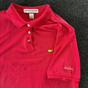 Masters Collection Ladies Red Pima Cotton Polo Shirt Size Large Golf Tournament